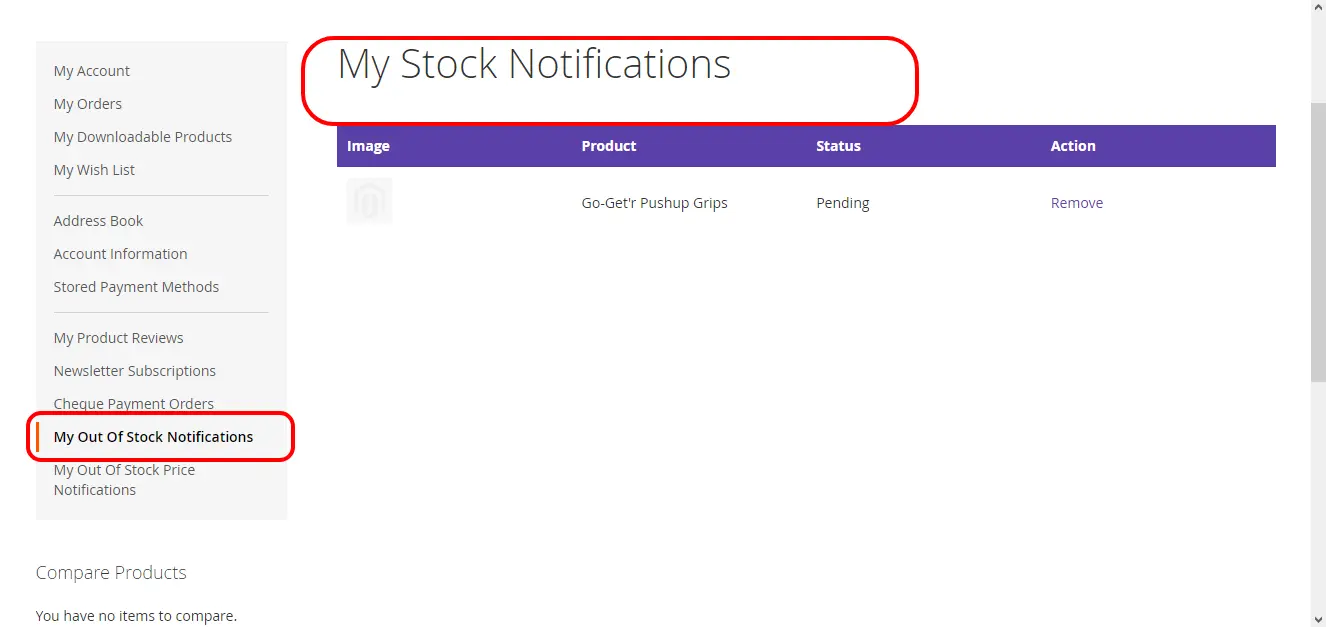 Out Of Stock Notification Frontend My Stock Notifications